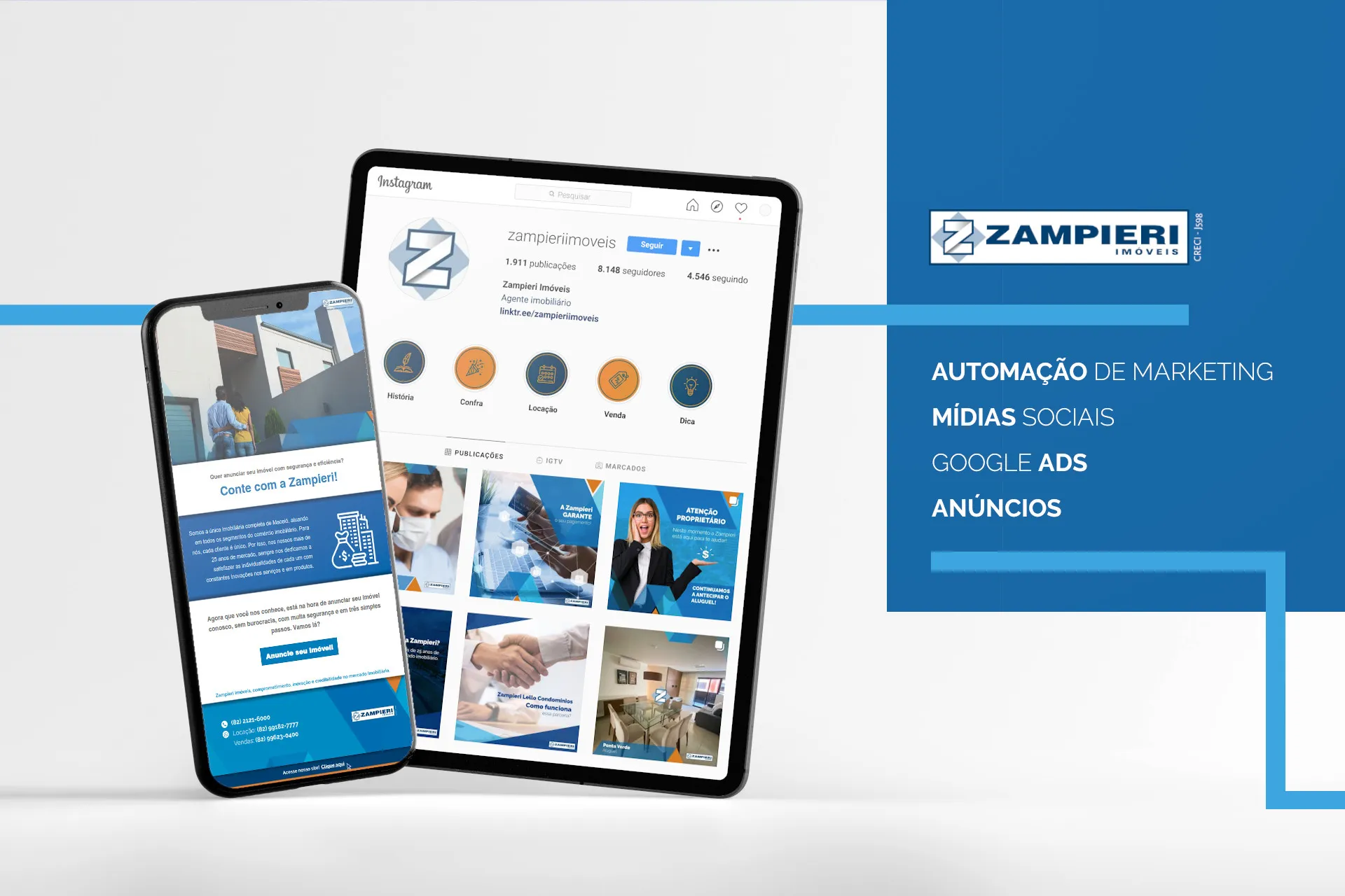 Peça de campanha da Zampieri Imóveis
