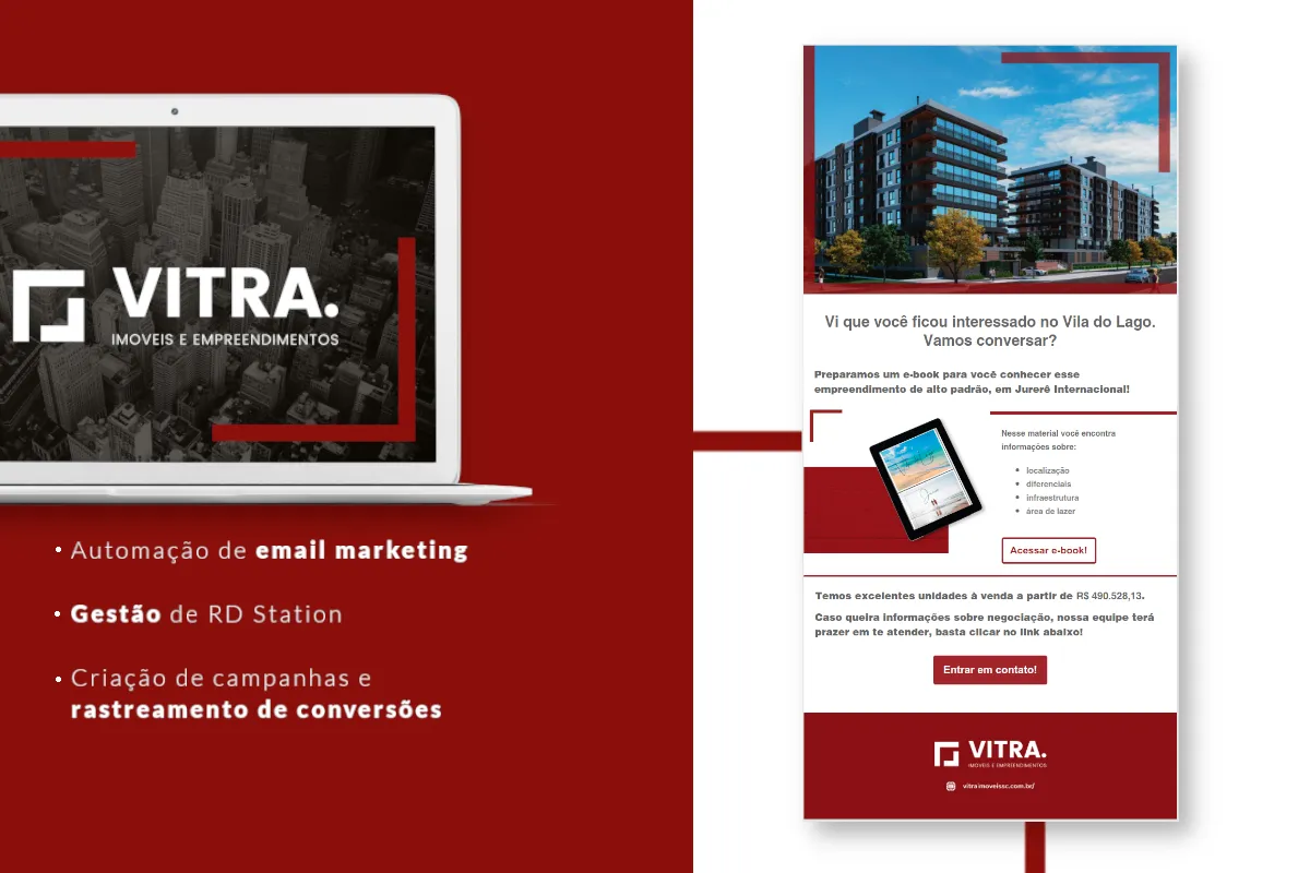 Peça de campanha da Vitra Imóveis