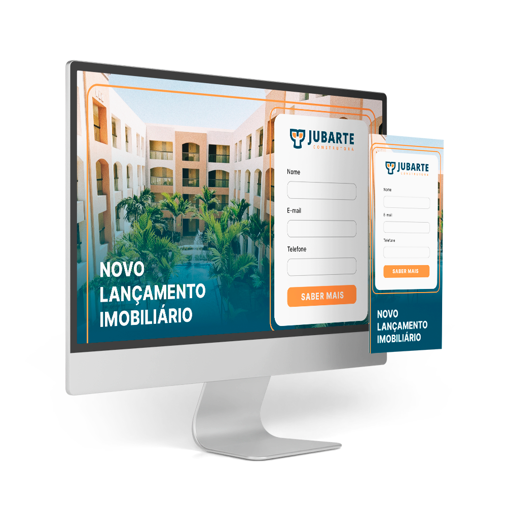 Representação de landing page para imóveis e lançamentos